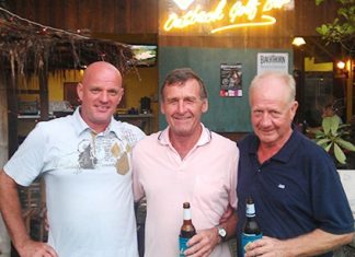 (From left): Andy Butterworth, Dennis Pelly and Steve Kilner, all winners at Green Valley on Friday.